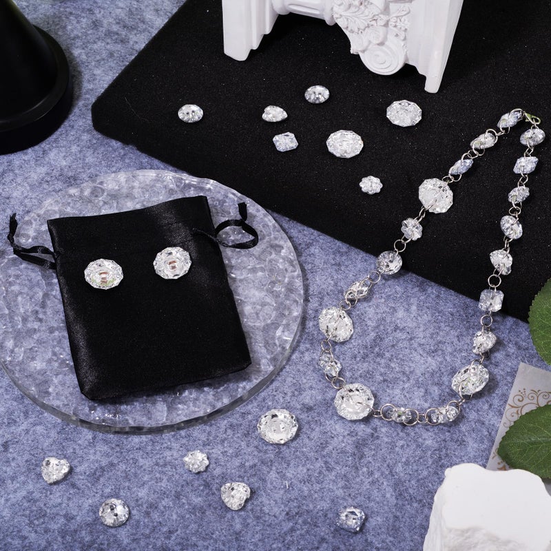 PH PandaHall Pandahall 150pcs Mixed 2-Hole Acrylic Rhinestone Buttons 5 Styles Faceted Silver Plated Rivoli Back Clear Sewing Fastening Garment Buttons for Clothing Handcraft Making Supplies - Image 5